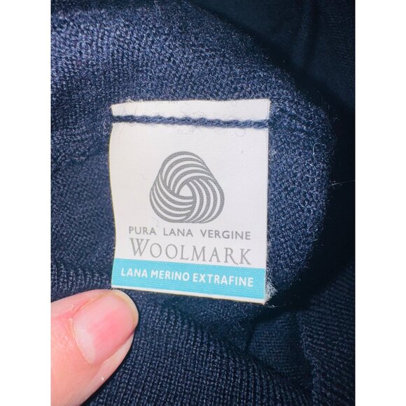 Dalmine Lana Merino Extra Fine Wool Sleeveless V-Neck Sweater Vest Made In Italy - Picture 4 of 5